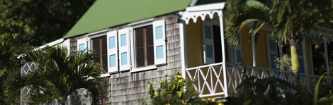 A hillside cottage at Hermitage Plantation Inn, in Nevis