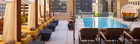 The superb rooftop pool at The Joule hotel in Dallas